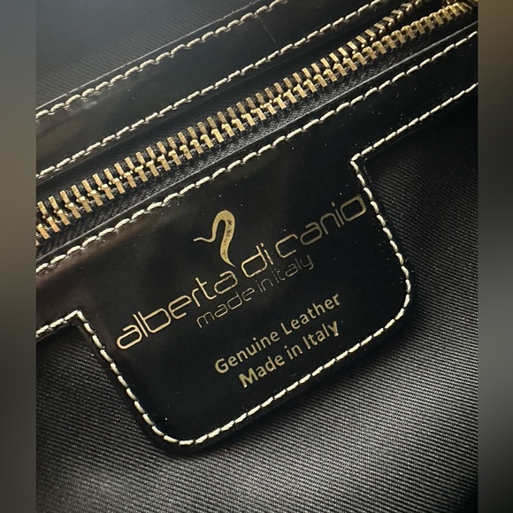 Genuine Leather Alberta Di Canio pony hair Leopard print Tote bag - Picture 8 of 8